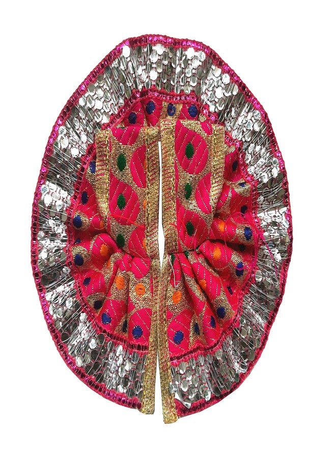 SK Craft Designer Handcrafted Golden Pink Combimation Laddu Gopal Set/Assan/Shringar, Laddu Gopal Gaddi, Laddu Gopal Poshak, Laddu Gopal Murli, Laddu Gopal Shringar Set - Image 2
